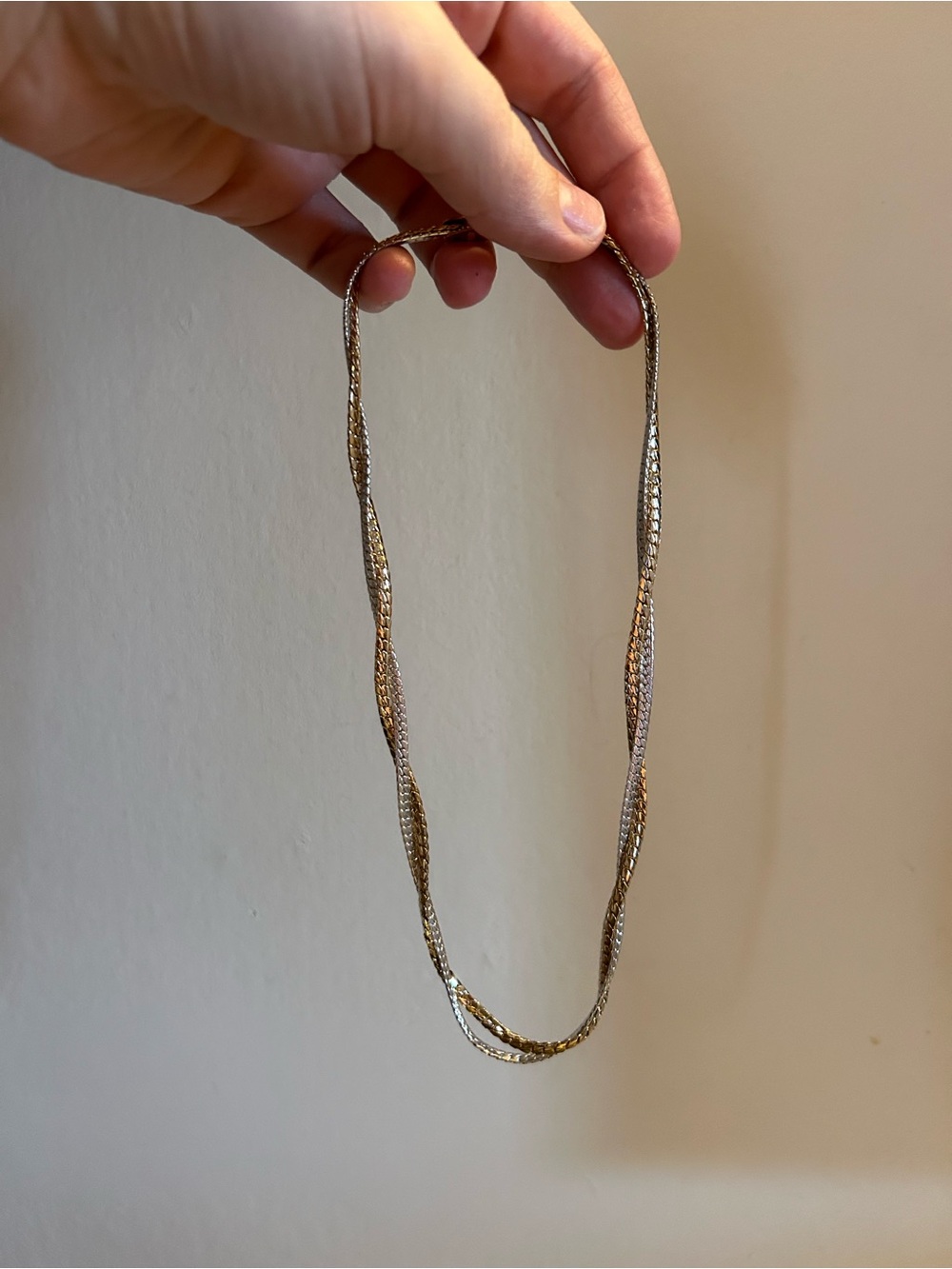 Avon Twisted Rope Necklace - Gold and Silver Tone